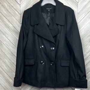 Larry levine black pea coat